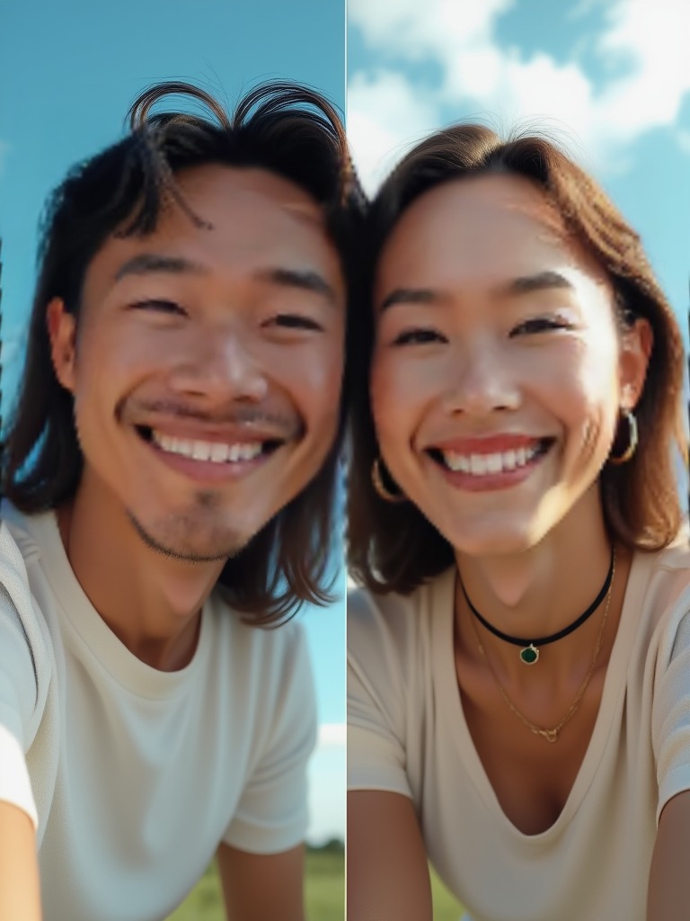 Skyward play look 4 Skyward play — AI couple portrait sample variation 4