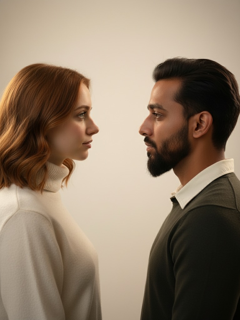 Estudio clásico look 4 Estudio clásico — Muestra de retrato de pareja con IA variación 4