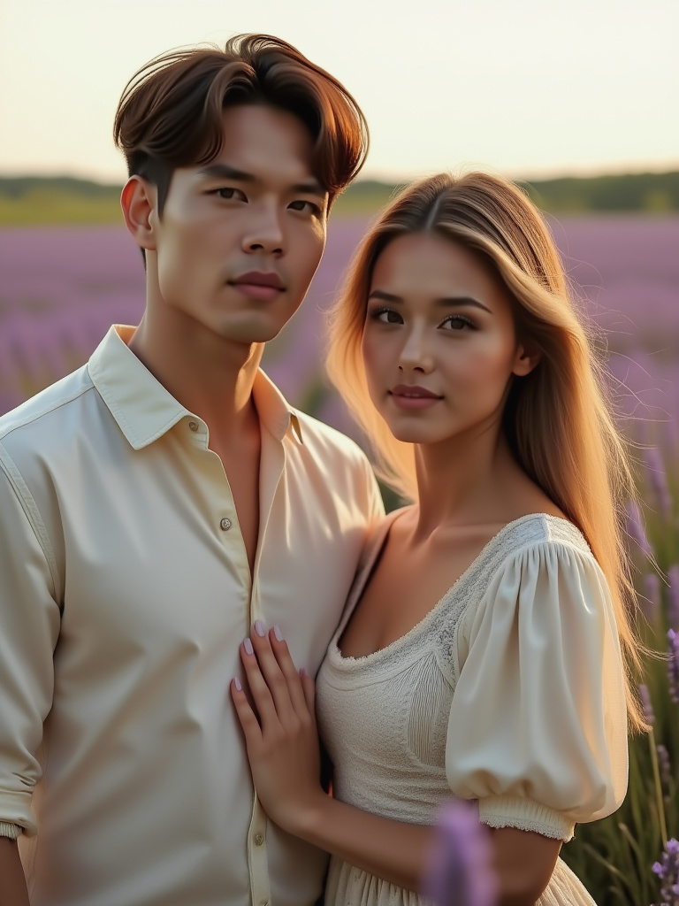Wildflower wind look 3 Wildflower wind — AI couple portrait sample variation 3